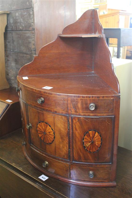 Inlaid mahogany hanging corner cabinet(-)